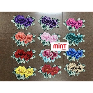 Bông chỉ mẫu đơn đính kết áo dài, đầm, váy