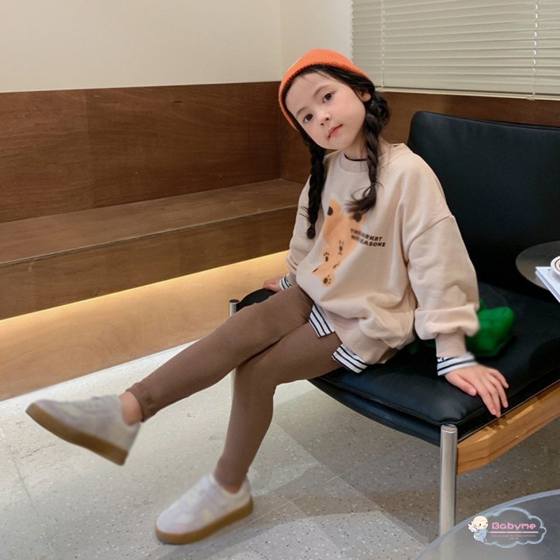 Quần Legging Thoáng Khí In Chữ Phong Cách Hàn Quốc Cho Bé Gái