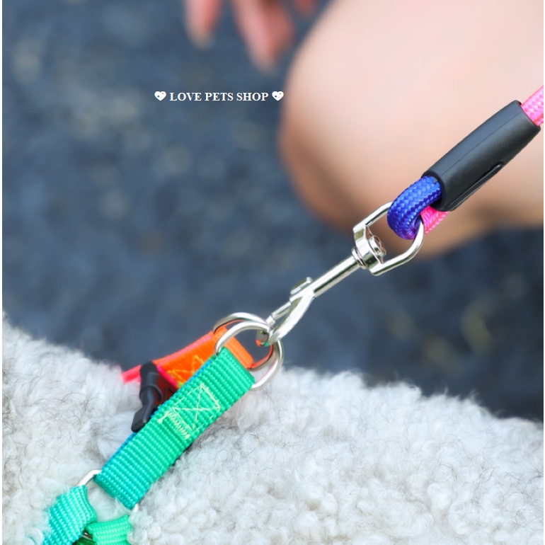 BỘ DÂY DẮT CHÓ KÈM YẾM CHO THÚ CƯNG, DÂY XÍCH CHÓ KÈM YẾM - LOVE PETS SHOP