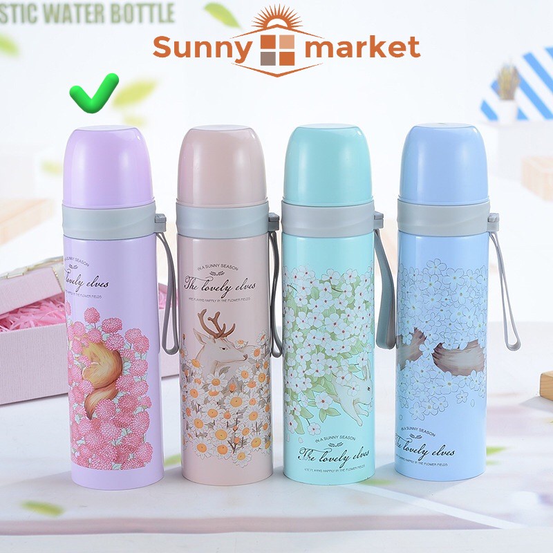 Bình giữ nhiệt inox 304 Dung tích 500ml phong cách Hàn Quốc xinh xắn