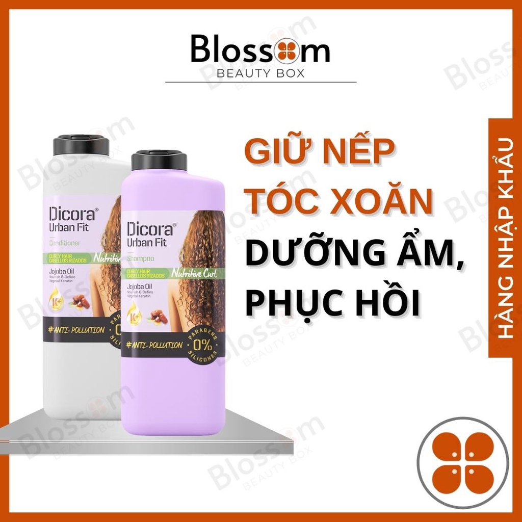Dầu Gội Xả Giữ nếp CHO TÓC XOĂN Dicora Urban Fit chiết xuất tinh dầu Jojoba - 400ml
