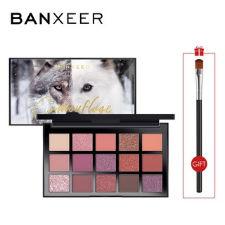 Bảng phấn mắt BANXEER 15 màu sắc tông lì/lấp lánh trang điểm tiện dụng 200g