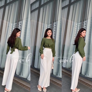 ÁO CROP NƠ LƯNG (KÈM HÌNH THẬT)