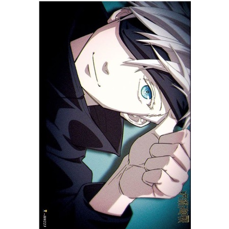 Set 8 tấm poster dán tường hình nhân vật hoạt hình Gojo Satoru