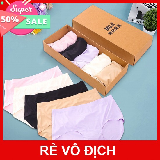 [Hot]-Sét 5 quần lót nữ không viền Muji xuất Nhật