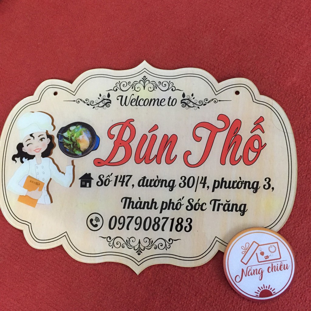 Bảng hiệu treo shop Free thiết kế - Biển hiệu in thương hiệu shop - Bảng hiệu mica chụp ảnh sản phẩm