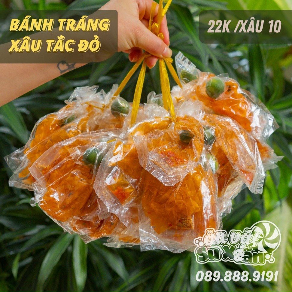 Bánh tráng xâu tắc đỏ Ăn Vặt Su Xoắn