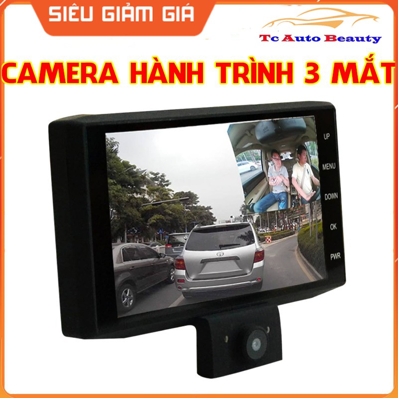 Camera hành trình ô tô 3 mắt màn hình 4 inch LCD full HD 1080p – Tặng kèm camera lùi -TC AUTO | BigBuy360 - bigbuy360.vn