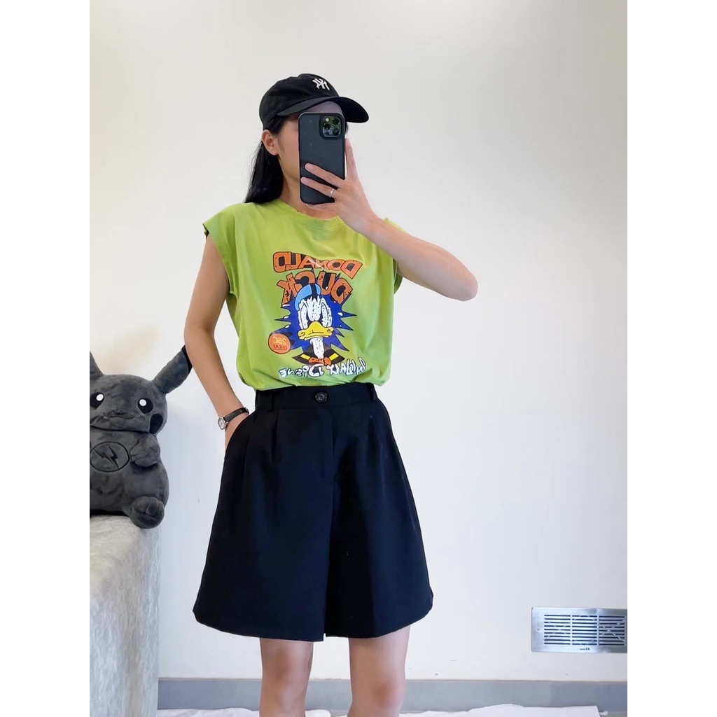 Quần Đùi Nữ Chất Liệu Vải Mềm Khuy Trước - Quần Short Nữ Có Túi 3 Màu Basic QS02