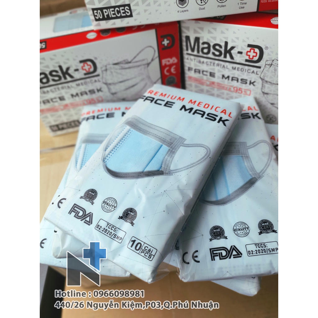 Khẩu trang kháng khuẩn 4 lớp MASK D - 50c/ hộp
