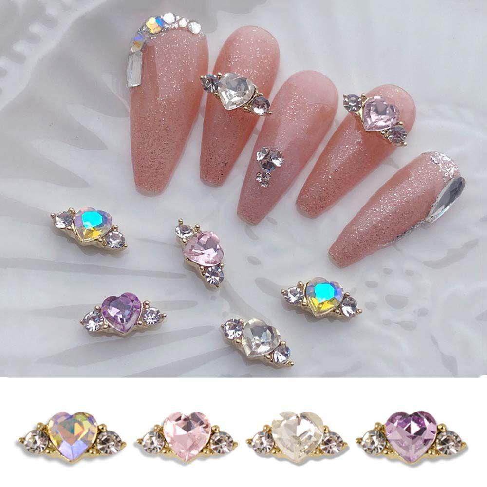 Phụ Kiện Trang Trí Móng Tay Hình Trái Tim Xinh Xắn|Phụ Kiện Trang Trí Móng Tay 3D Lấp Lánh Sang Trọng