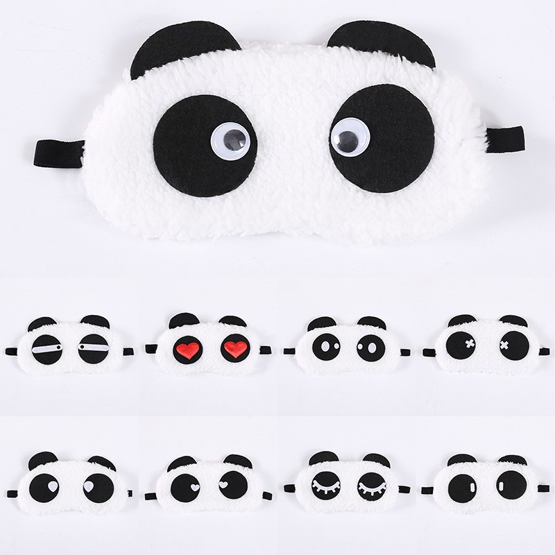 Miếng Bịt Mắt Ngủ Bằng Vải Nhung Lông Thiết Kế Hình Gấu Trúc Dễ Thương sẵn VN