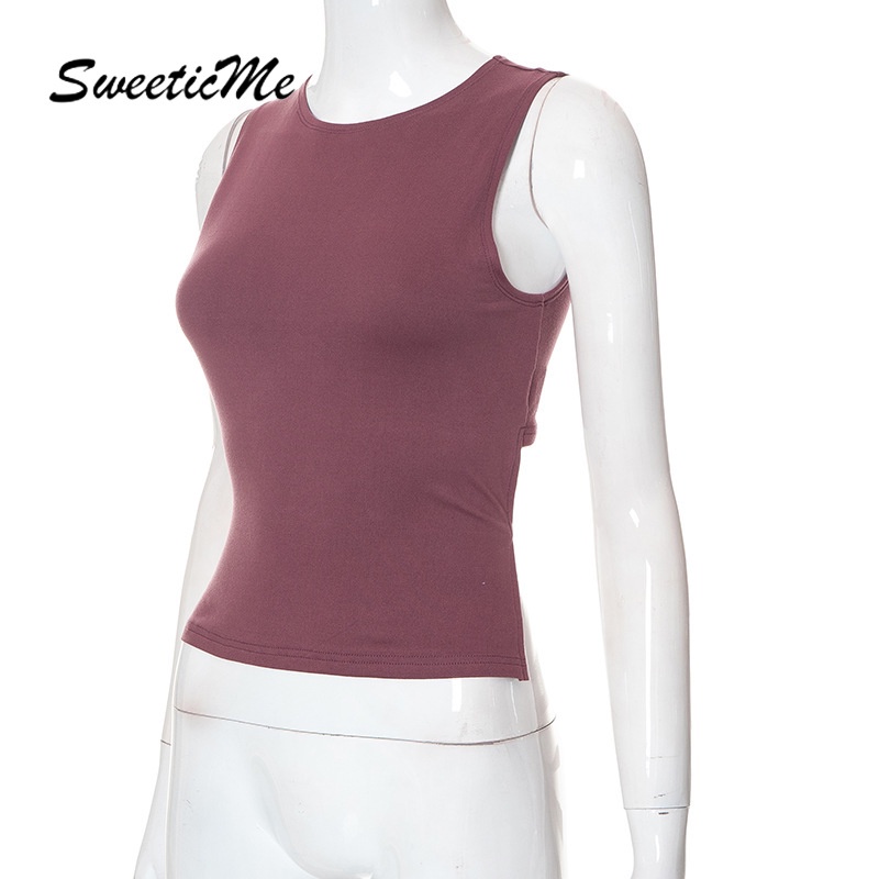 Áo Tank Top Không Tay Cổ Tròn Phong Cách Đường Phố Hàng Mới Dành Cho Nữ