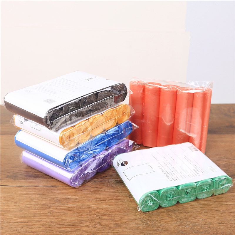 (1 Gói / 5 Cuộn) Túi Rác Trong Cuộn 45 * 50 cm. Chất Liệu PE, Mạnh Mẽ Và Bền. Tạp Dề Chống Rách Chất Lượng Cao