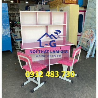 [Mã LIFEBKA5 giảm 10% tối đa 1 Triệu đơn 500k] Bàn học sinh đôi cho 2 bé giá rẻ rộng 1m2x1m45x45 màu hồng