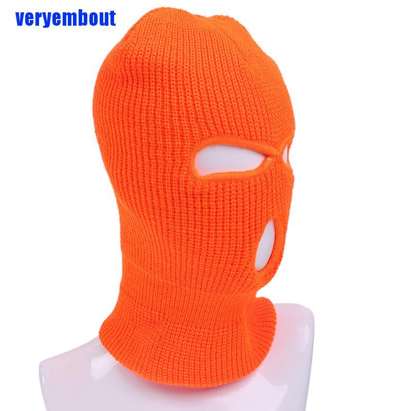 Mũ trùm đầu che mặt 3 lỗ len dệt kim độc đáo dành cho hóa trang halloween