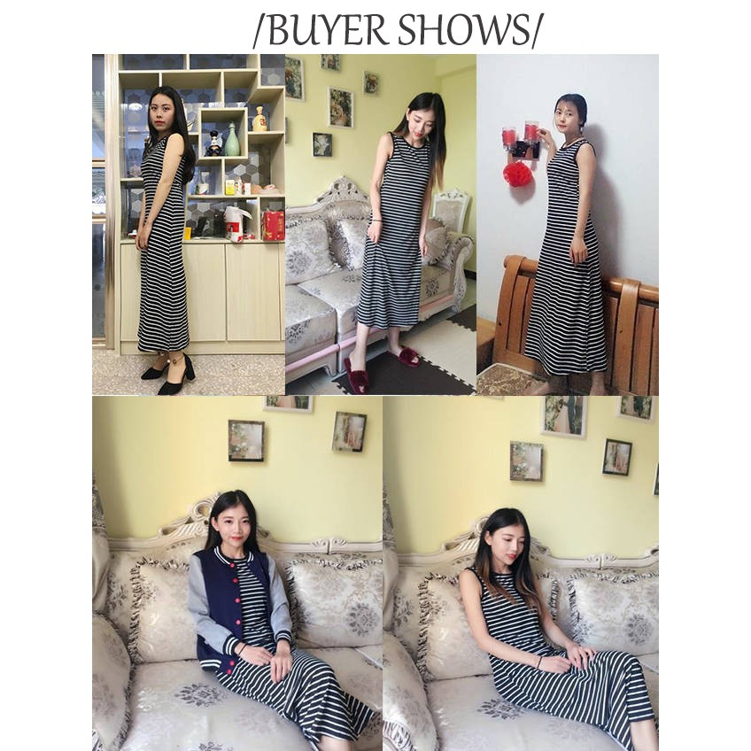 Đầm Maxi Sát Nách Kẻ Sọc Dáng Ôm Thời Trang Cho Nữ | BigBuy360 - bigbuy360.vn