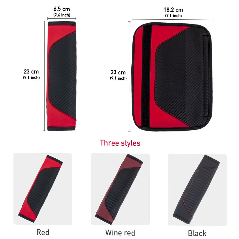 Đệm đai an toàn SEAMETAL da sợi carbon bảo vệ đa năng trang trí nội thất xe hơi nhiều loại tùy chọn