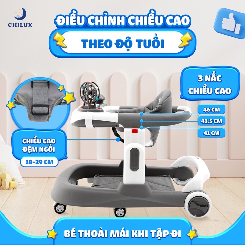Xe tập đi cho bé chữ U CHILUX SUSANNY, xe tập đi tạo cho bé phương hướng cố định khi di chuyển