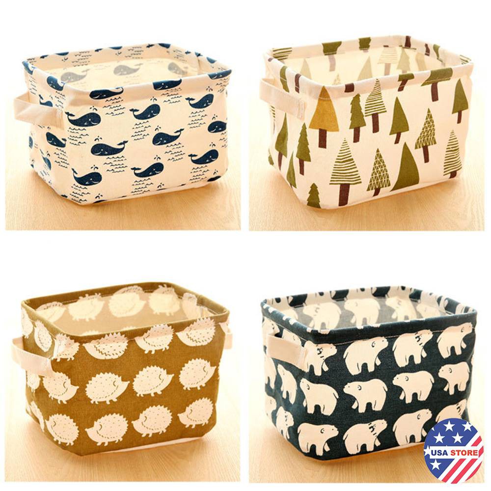 [Tổng Kho Sỉ] Giỏ Vải Đựng Đồ Decor - Đựng Mỹ Phẩm Cứng Cáp Hộp Vuông - Size 20cm (Chọn Mẫu)