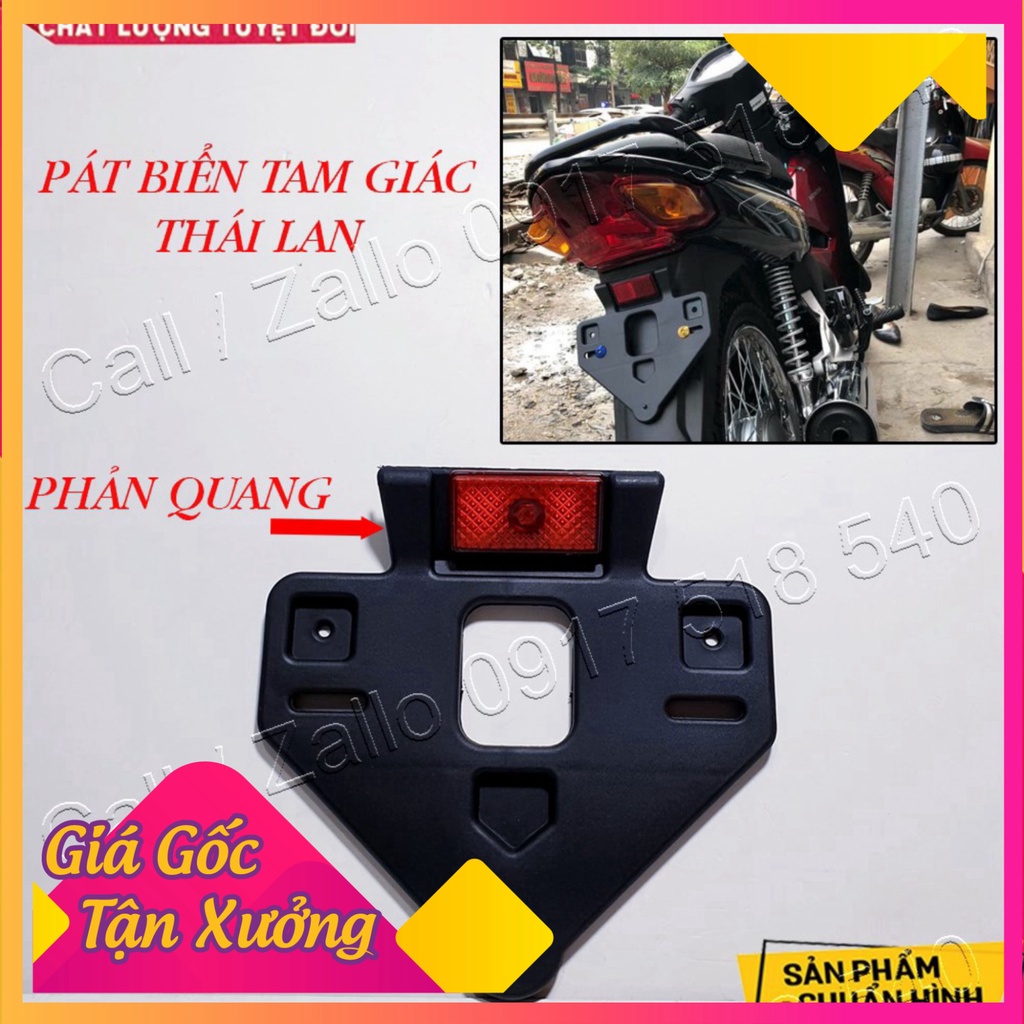 Bát biển tam giác Thái lan (pát , pass bảng số) Dream, Wave, Sirius có phản quang (Ảnh Sp thật)