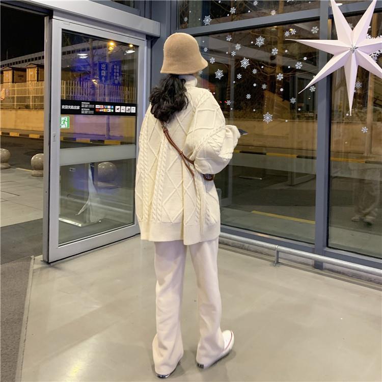 Áo Len Cổ Cao Dáng Rộng Thiết Kế Mới Thời Trang Theo Phong Cách Hàn Quốc Cho Nữ