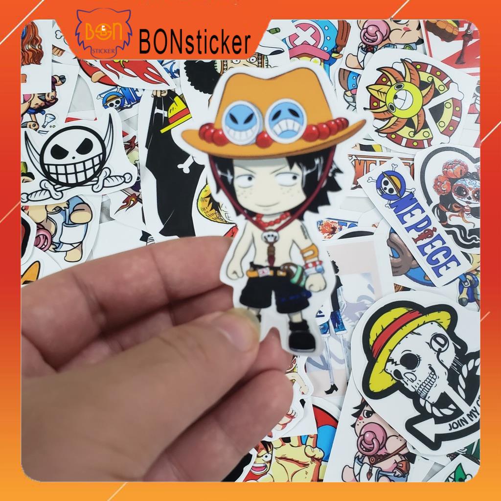Sticker One Pice | Sticker anime dán nón bảo hiểm, Hình dán Chống Nước, Chống Bay Màu