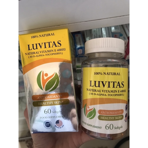 Luvitas - Vitamin E 400 IU tự nhiên , dưỡng da chống lão hoá