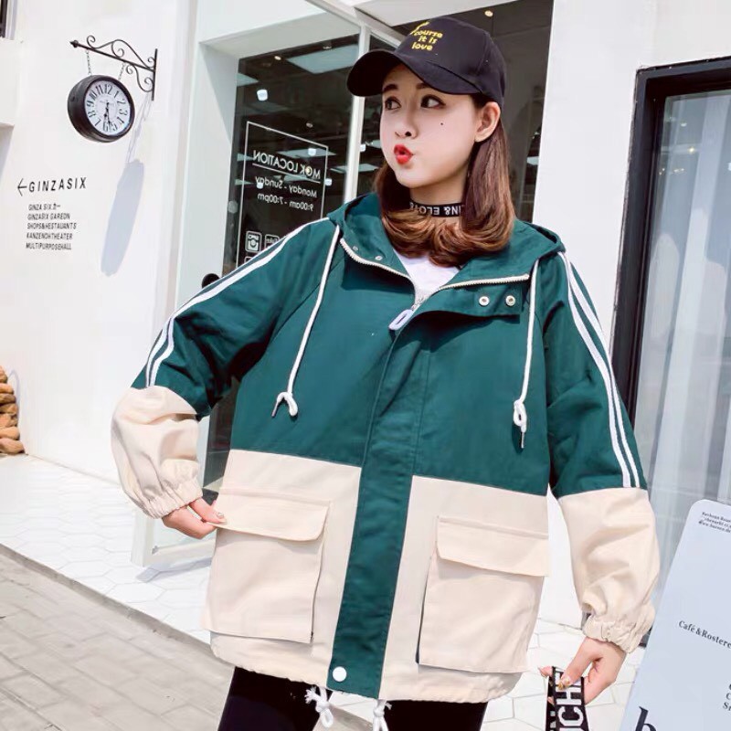 Áo khoác dù unisex form rộng Túi Hộp, nam nữ ulzzang WIND