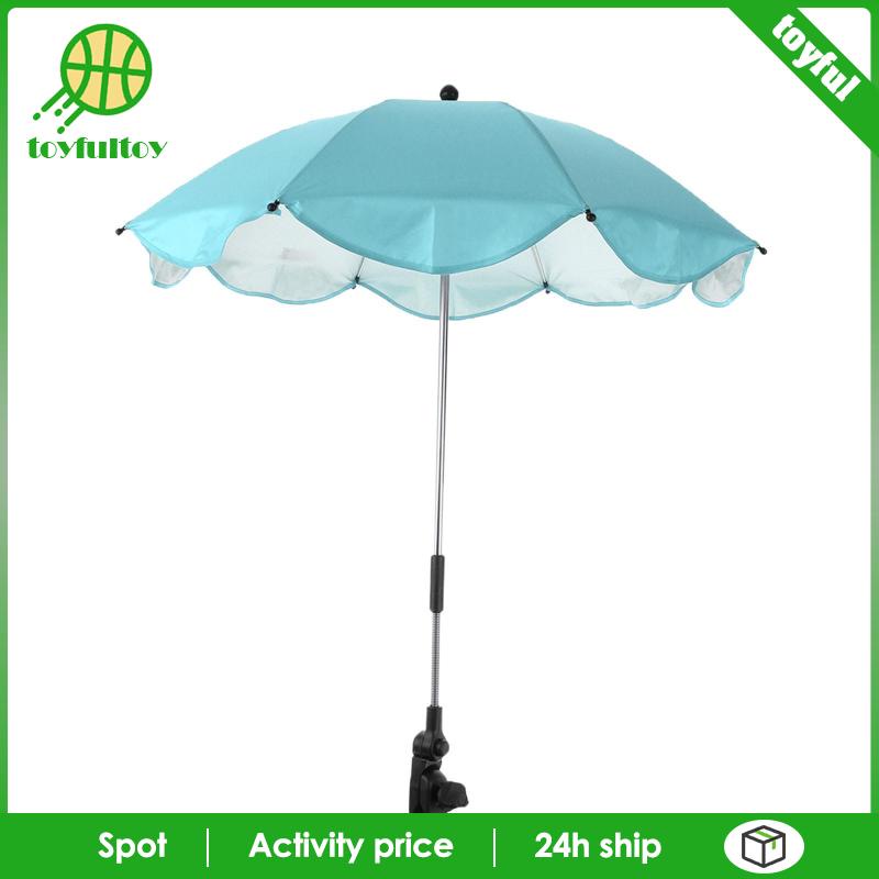 Dù Chống Tia UV Màu Hồng Thông Dụng Cho Xe Đẩy Em Bé