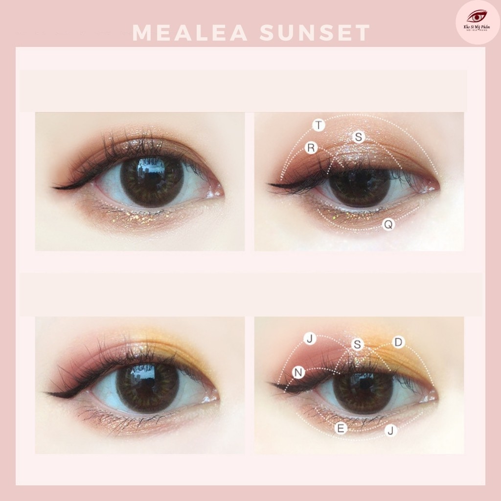 Phấn mắt MEALEA SUNSET ngũ sắc 20 ô chính hãng nội địa trung - bảng phấn mắt JINT