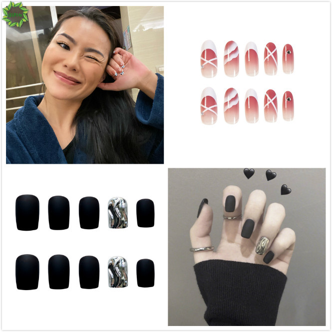 Set 24 Móng Tay Giả Trang Trí Làm Đẹp Với 6 Phong Cách Tùy Chọn