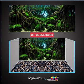 Tranh 3D - phông nền dán hồ cá, bể thuỷ sinh mẫu rừng cây siêu đẹp và nét, có keo sẵn trên bề mặt, có thể in the yêu cầu