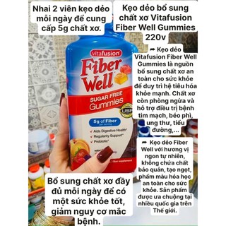 Kẹo dẻo bổ sung chất xơ Vitafusion Fiber Well Gummies 220v