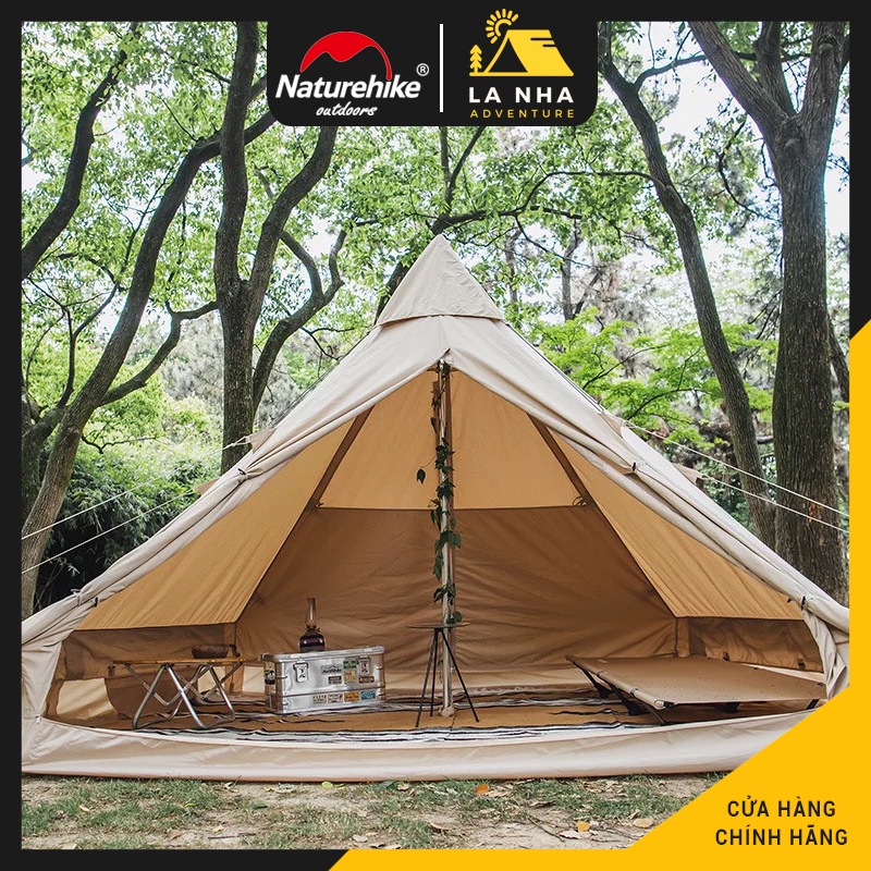 Lều glamping Naturehike Là Nhà Mông Cổ 3 4 người NH20ZP004, camping phong cách Vintage cao cấp