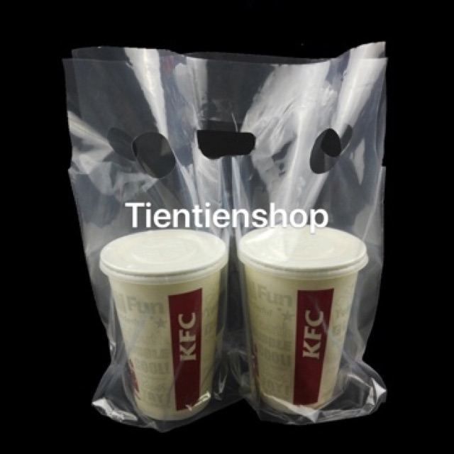 1kg túi 2 ly đựng đồ uống, trà sữa