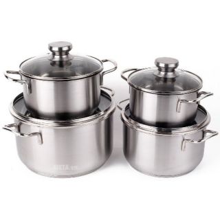 Bộ 4 nồi Inox Fivestar 3 đáy nắp kính