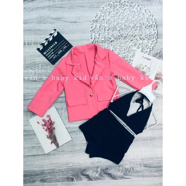 set vest bé gái ( áo vest + set bộ đen )