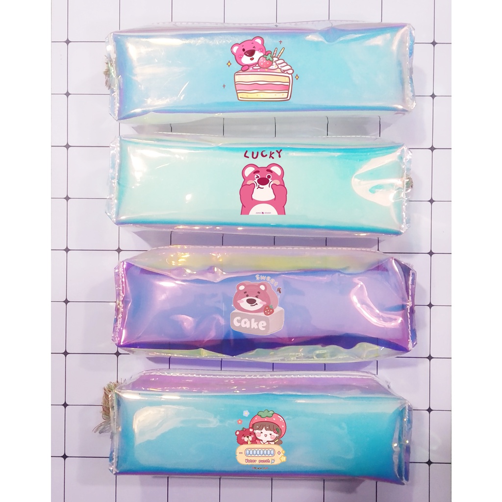 Hộp bút gấu dâu tây lotso thỏ stella cáo lina HBHI35 hologram trong công chúa hoạt hình dễ thương DF friends