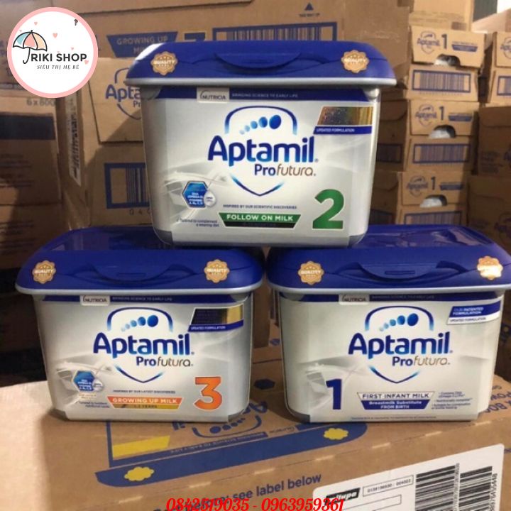 Sữa Aptamil bạc Anh - Sữa Aptamil Profutura 800g số 1,2,3 cho bé phát triển toàn diện