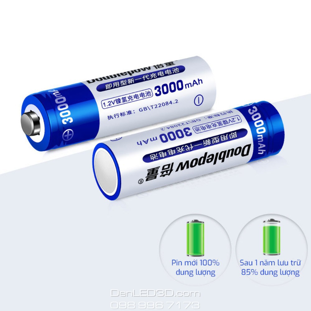 [Chính Hãng] Pin Sạc DoublePow 1200 - 3200 Mah Bán Lẻ - Dung Lượng Thật, BH 1 Đổi 1