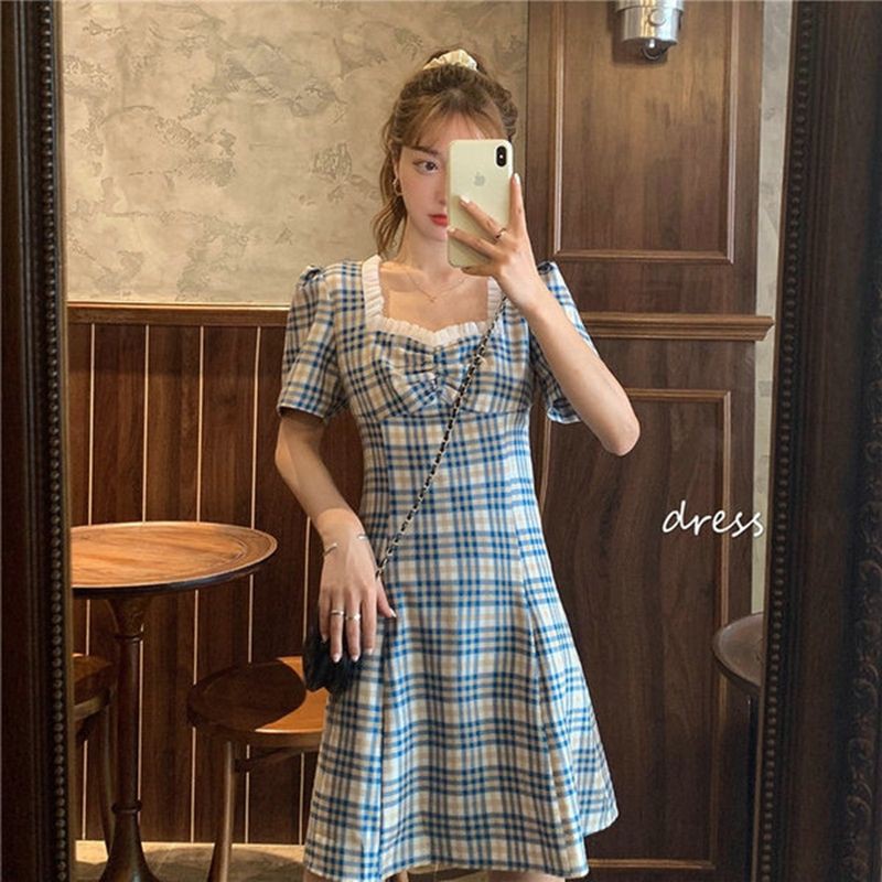 Váy đầm kẻ chữ A cổ ren Jameela | BigBuy360 - bigbuy360.vn