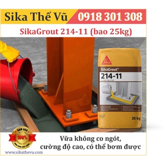 Sika - Vữa không co ngót cường độ cao - SikaGrout-214-11 (Bao 25kg) SIKA THẾ VŨ
