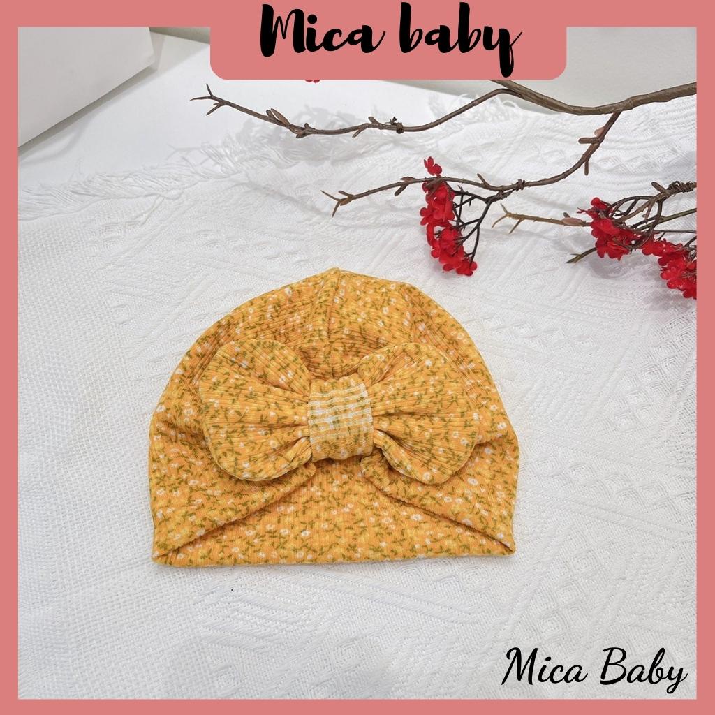 Mũ nón turban thắt nơ hoa vàng đáng yêu cho bé từ 6-10kg Mica baby MTB67