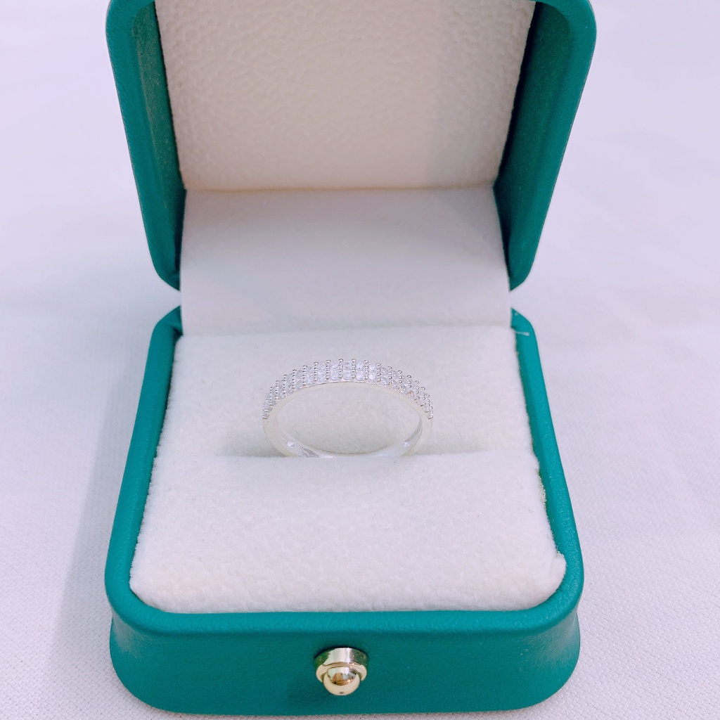 Nhẫn nữ bạc ta 2 hàng đá nhỏ dầy dặn sáng đẹp - Kho sỉ bạc Nhất Linh