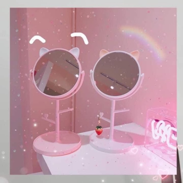 Gương Tai Mèo Để Bàn