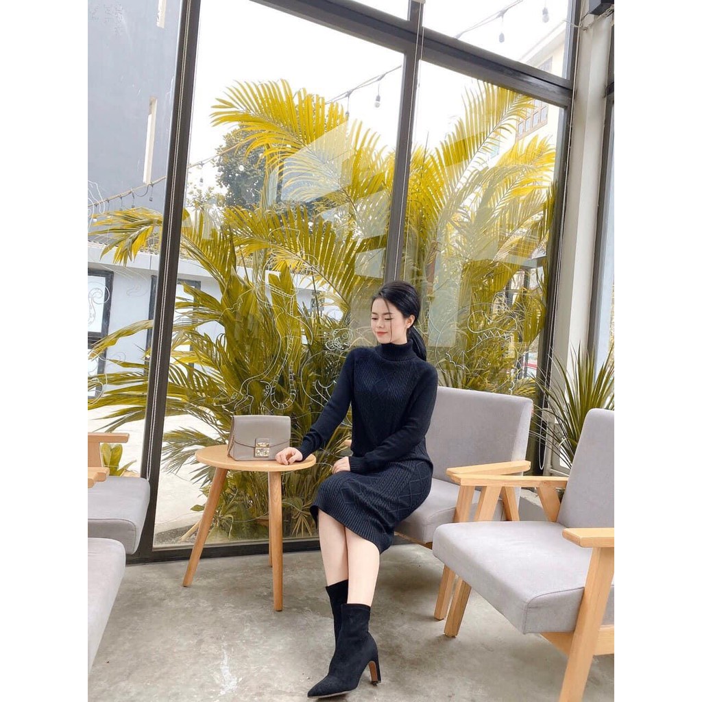 [HÀNG CÓ SẴN] Váy Len Nữ Dáng Suông Họa Tiết Thừng Xoắn_Hàng Quảng Châu Nặng Trịch_Xuống Phố Là Xinh | BigBuy360 - bigbuy360.vn