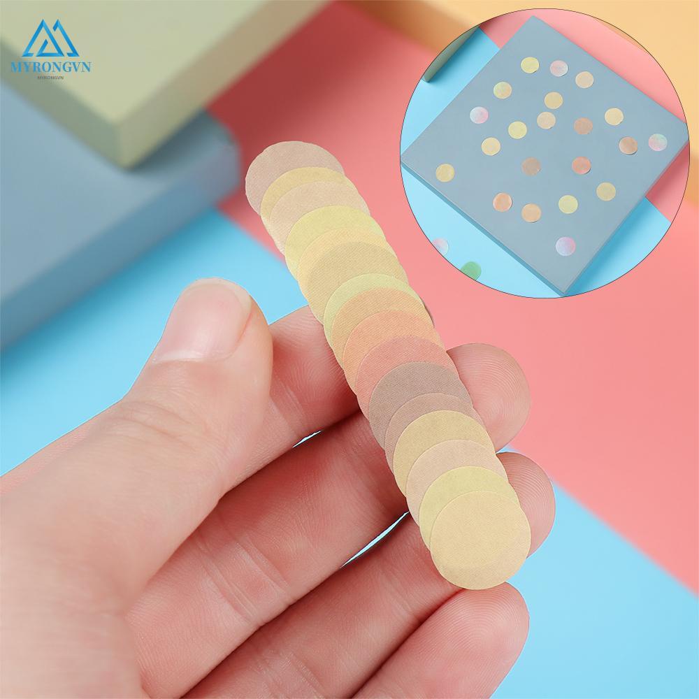 Cuộn 100 Miếng Dán Washi Hình Tròn Nhiều Màu Trang Trí Sổ Tay Nhật Ký Diy