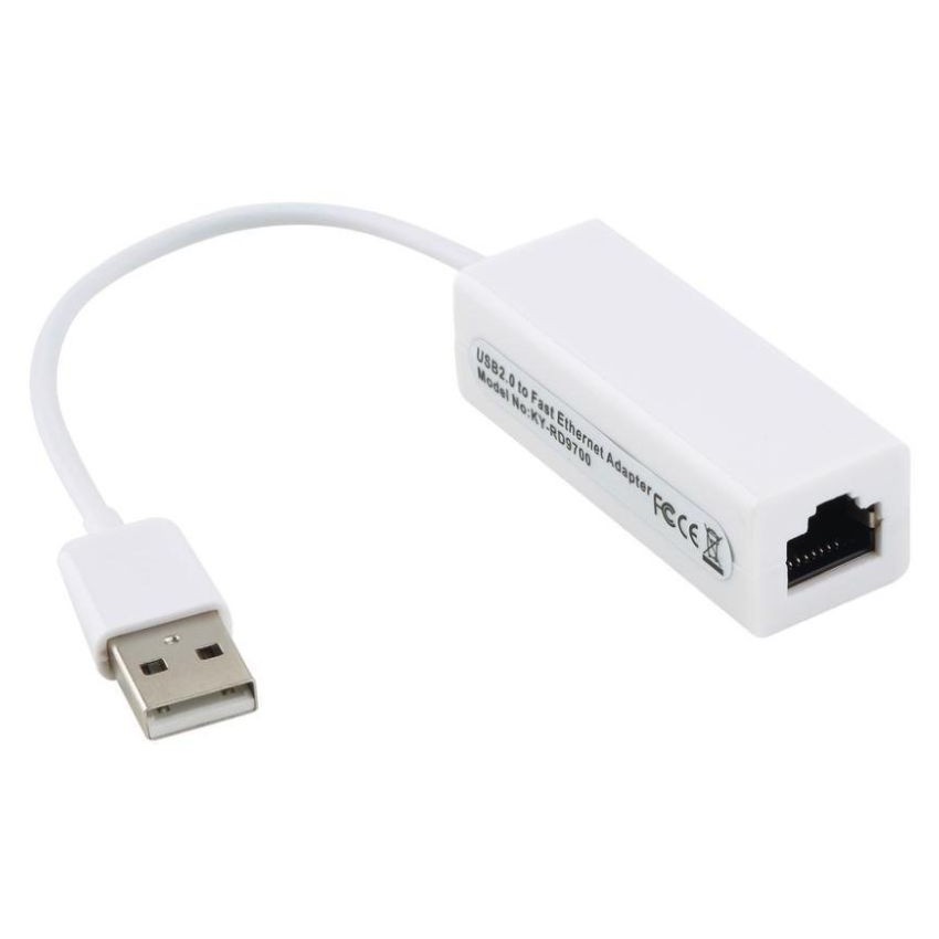 Cáp chuyển USB To Lan Dây Màu Trắng - USB lan 2.0