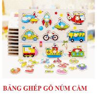 Đồ chơi bảng ghép hình núm gỗ_Bảng núm gỗ cho bé loại đẹp 20×30 cm nhiều chủ đề